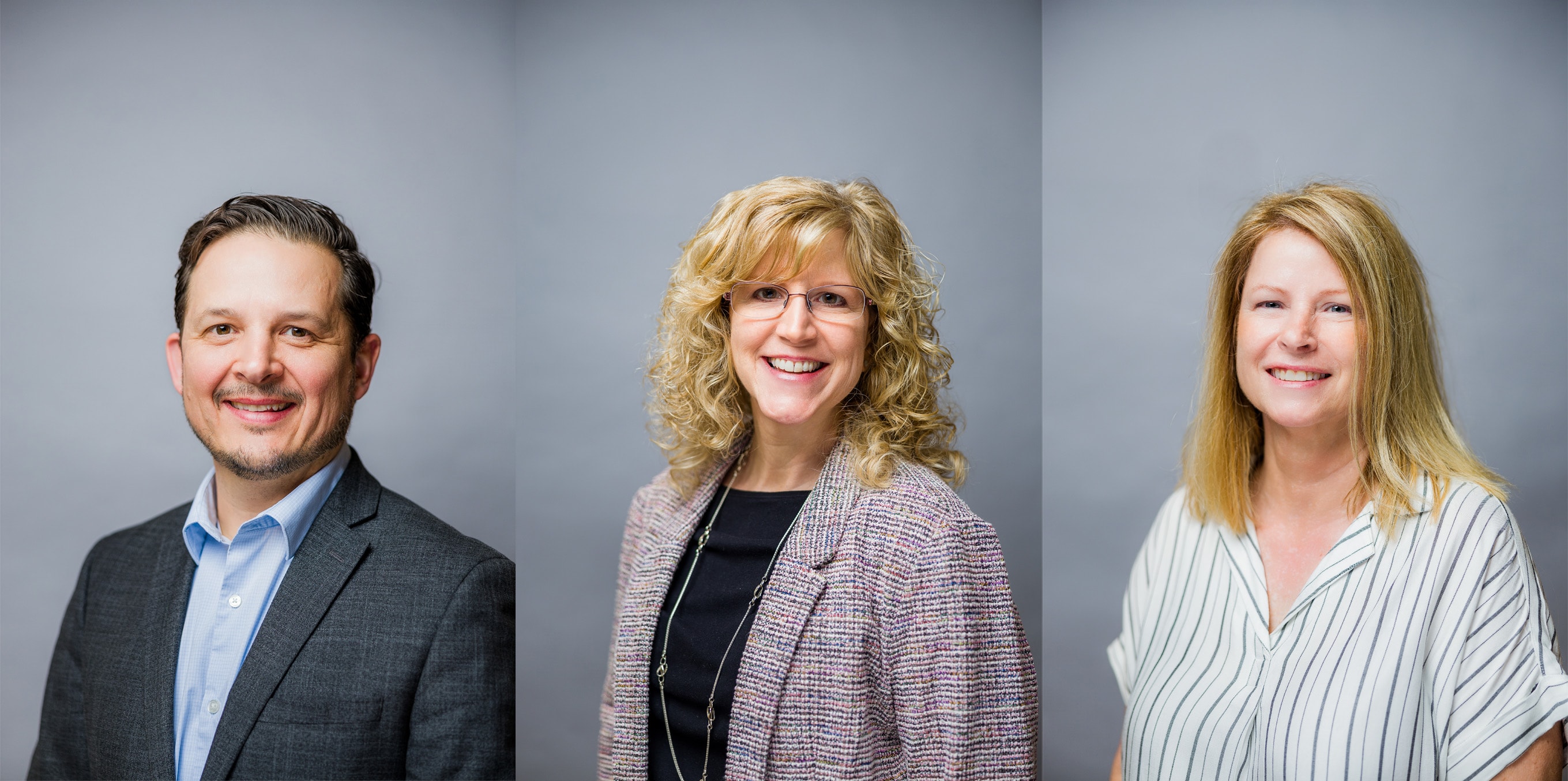 grid of multiple headshots with consistent lighting, coloring, and varying expression